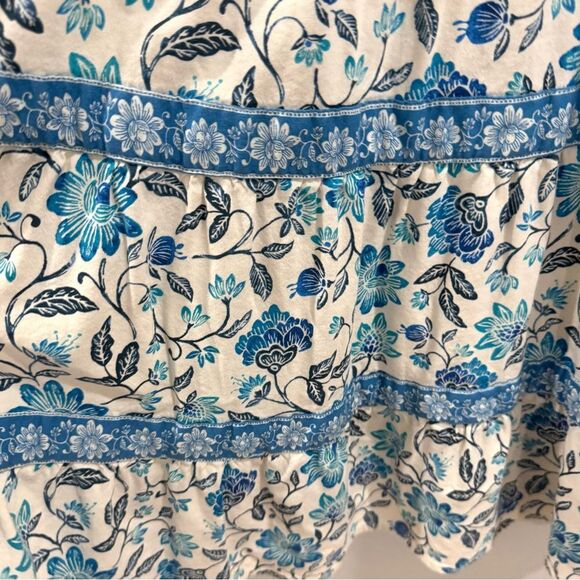 Old Navy girls white and blue floral cotton tiered boho midi sundress size small - Picture 3 of 6